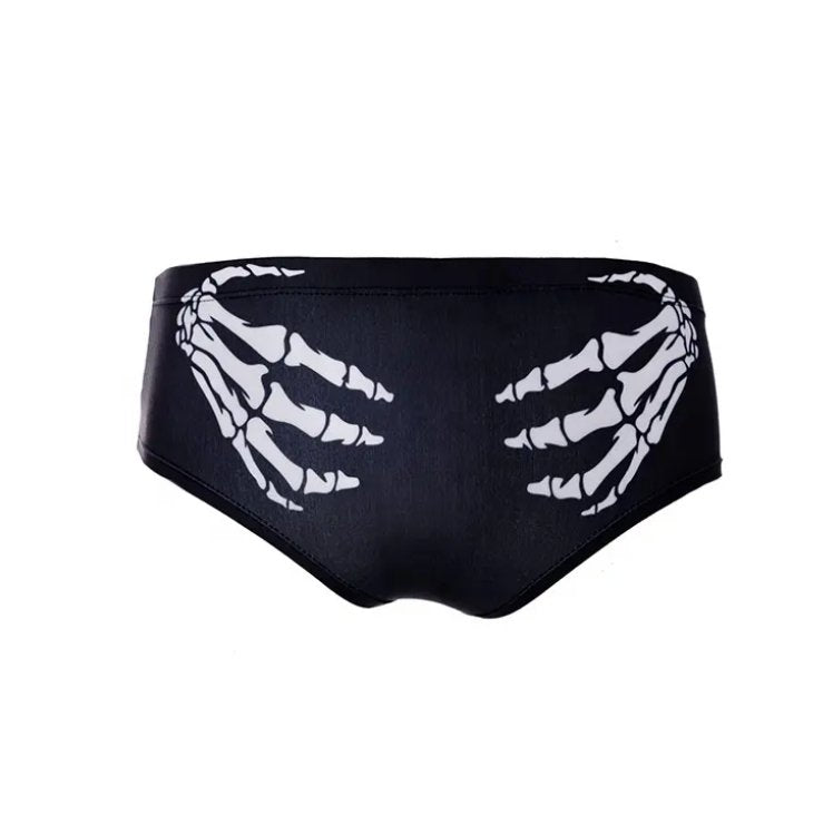 Skeleton Middle Finger Boy Shorts Panties - Jabbatheslut